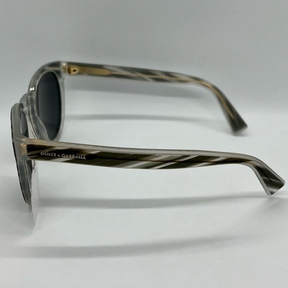 NEW Dolce & Gabbana 51mm Sunglasses Black Gray Striped Eyewear 100% Authentic - Picture 7 of 16